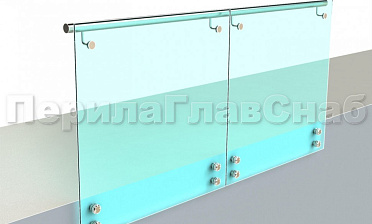 Ограждение с поручнем на выносе на точечном креплении купить в Перми