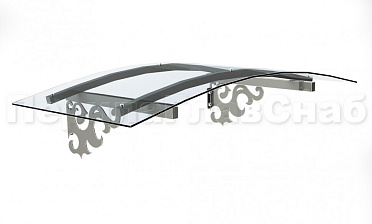 Навес из поликарбоната с узором из листа купить в Перми