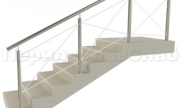 Ограждения из нержавейки. Заполнение из тросиков (нестандартная конфигурация) для крыльца купить в Перми