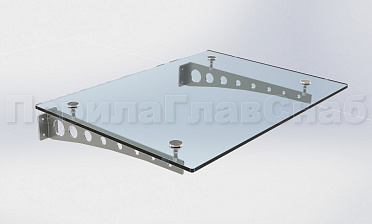 Стеклянный козырек на консоли из листа купить в Перми