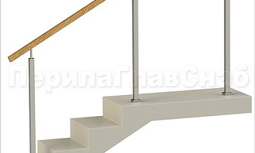 Нержавеющие ограждения без ригелей с квадратным деревянным поручнем и квадратными стойками купить в Перми