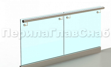 Ограждение с поручнем на выносе в зажимном профиле купить в Перми