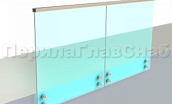 Ограждение с профильным поручнем с пазом на точечном креплении в Перми. Готовые проекты ПерилаГлавСнаб Ограждение с профильным поручнем с пазом на точечном креплении в Перми. Готовые проекты ПерилаГлавСнаб