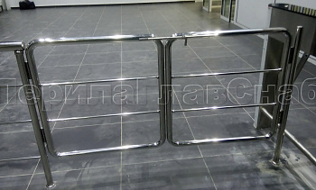 Нержавеющие двустворчатые калитки с горизонтальным заполнением в Перми. Готовые проекты ПерилаГлавСнаб