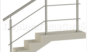 Два ригеля на сварке, круглый поручень и квадратные стойки купить в Перми