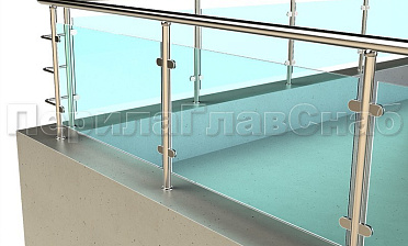 Кровельное ограждение из нержавеющей стали со стеклами купить в Перми