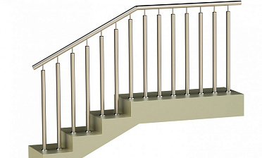 Ограждения с двумя стойками в каждую ступень без ригелей купить в Перми