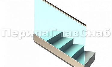 Ограждение с поручнем с пазом в зажимном профиле на лестнице купить в Перми