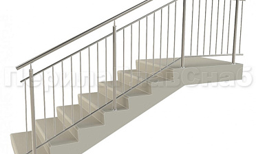 Нержавеющие ограждения с вертикальным заполнением 'частокол' - вариант №3 купить в Перми