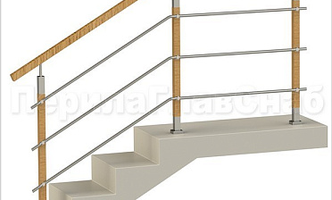 Три ригеля на держателях, квадратные деревянные поручень и стойки купить в Перми