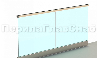 Ограждение с профильным поручнем с пазом в зажимном профиле купить в Перми