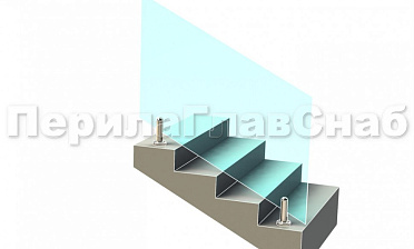 Ограждение без поручня на министойках на лестнице купить в Перми
