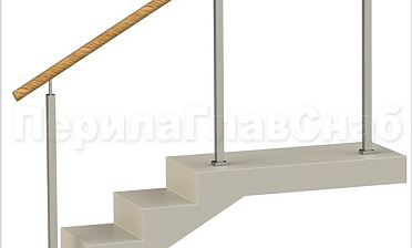 Нержавеющие ограждения без ригелей с пластиковым поручнем и квадратными стойками купить в Перми