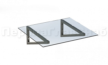 Консольный навес из поликарбоната выносной прямой треуголки купить в Перми