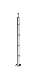 Стойка круглая Ø38.1: 4 ригеледержателя, полированная, высота 950 мм (AISI 304) k714 купить в Перми