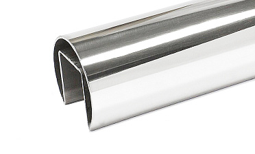 Труба Ø42.4 мм, с пазом 24х24, тройная полировка 800GRIT, (AISI 201) k820 купить в Перми Труба Ø42.4 мм, с пазом 24х24, тройная полировка 800GRIT, (AISI 201) k820 купить в Перми