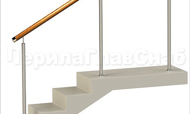 Нержавеющие ограждения без ригелей с деревянным поручнем купить в Перми