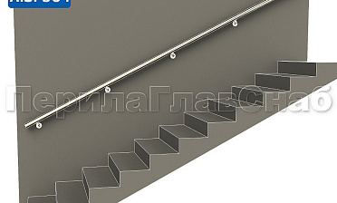 Готовый пристенный поручень с 5 держателями, длина 3700 мм (AISI 304) k730-37 купить в Перми
