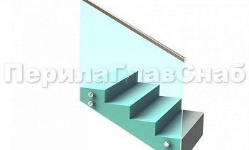 Ограждение с профильным поручнем с пазом на точечном креплении на лестнице в Перми. Готовые проекты ПерилаГлавСнаб Ограждение с профильным поручнем с пазом на точечном креплении на лестнице в Перми. Готовые проекты ПерилаГлавСнаб