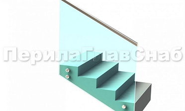 Ограждение с профильным поручнем с пазом на точечном креплении на лестнице купить в Перми