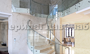 Стеклянные перила для винтовых лестниц в Перми. Готовые проекты ПерилаГлавСнаб Стеклянные перила для винтовых лестниц в Перми. Готовые проекты ПерилаГлавСнаб