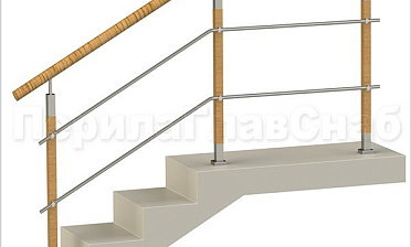 Два ригеля на держателях, пластиковый поручень и квадратные деревянные стойки купить в Перми