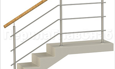 Три ригеля на сварке, круглый пластиковый поручень и круглые стойки купить в Перми