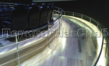 Ограждение со светильниками, встроенными в поручень купить в Перми