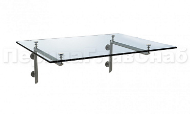 Стеклянный консольный навес на Г-образном каркасе - вариант 2 купить в Перми