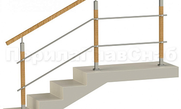 Два ригеля на держателях, квадратный деревянный поручень и квадратные деревянные стойки купить в Перми