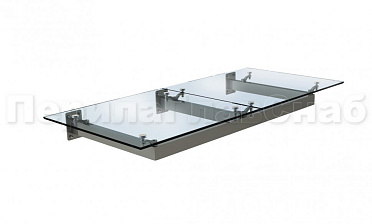 Стеклянный козырек на прямом каркасе купить в Перми