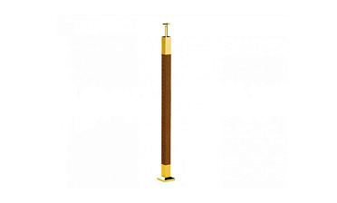 Готовая стойка 40х40х950 мм, деревянная нелакированная, со вставками из нержавеющей стали под золото 2х100 мм k740-G купить в Перми Готовая стойка 40х40х950 мм, деревянная нелакированная, со вставками из нержавеющей стали под золото 2х100 мм k740-G купить в Перми