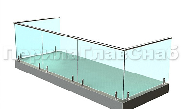 Балконные ограждения из стекла на министойках купить в Перми