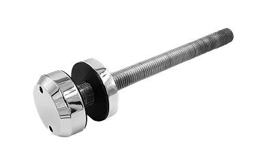 Комплект торцевого крепления несущего стекла, укороченный, шпилька оцинкованная, гайка-шайба Ø50х13х9мм с внутренней резьбой М16, шлифованный AISI 201 Фk277-3-2 купить в Перми