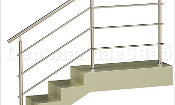 Три ригеля на сварке, круглый поручень и круглые стойки для крыльца в Перми. Готовые проекты ПерилаГлавСнаб