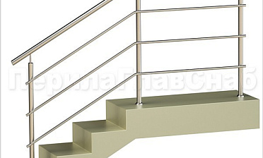 Три ригеля на сварке, круглый поручень и круглые стойки для крыльца купить в Перми