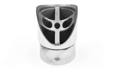 Наконечник седловина косая 30° на стойку Ø50.8 мм, под поручень Ø50.8 мм, литая, полированная, AISI 304, k560 купить в Перми Наконечник седловина косая 30° на стойку Ø50.8 мм, под поручень Ø50.8 мм, литая, полированная, AISI 304, k560 купить в Перми