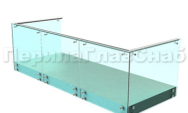 Ограждения на несущем стекле с торцевым креплением для балкона купить в Перми