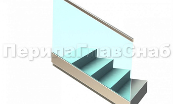 Ограждение с профильным поручнем с пазом в зажимном профиле на лестнице в Перми. Готовые проекты ПерилаГлавСнаб Ограждение с профильным поручнем с пазом в зажимном профиле на лестнице в Перми. Готовые проекты ПерилаГлавСнаб