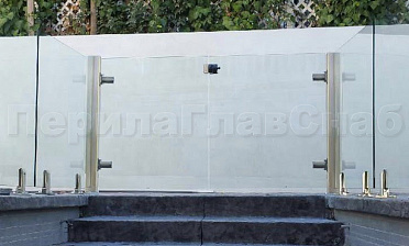 Зажимные двустворчатые калитки из нержавеющей стали со стеклом купить в Перми