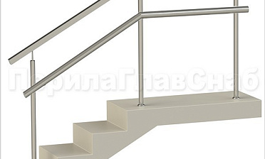 Ограждения с квадратным поручнем и дополнительным поручнем без ригелей купить в Перми