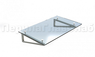 Стеклянный козырек на консоли из трубы купить в Перми