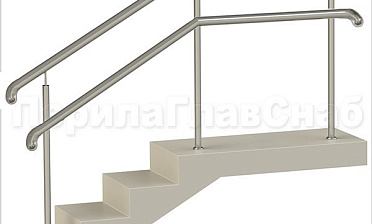 Нержавеющие ограждения с двойным поручнем без ригелей - вариант 2 купить в Перми