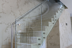 Стеклянные перила для лестниц в Перми. Готовые проекты ПерилаГлавСнаб - фото 21