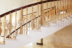 Латунные перила под золото в Перми. Готовые проекты ПерилаГлавСнаб - фото 9