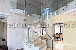 Стеклянные перила для лестниц в Перми. Готовые проекты ПерилаГлавСнаб - фото 14