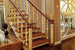 Латунные перила под золото в Перми. Готовые проекты ПерилаГлавСнаб - фото 7