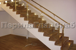 Латунные перила под золото в Перми. Готовые проекты ПерилаГлавСнаб - фото 19