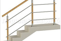 Перила и ограждения из нержавейки и дерева в Перми. Готовые проекты ПерилаГлавСнаб - фото 30