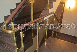Латунные перила под золото в Перми. Готовые проекты ПерилаГлавСнаб - фото 14